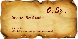 Orosz Szulamit névjegykártya